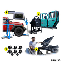 2007–2018 JKU 4DR (Hard Top Lift + Door Cart + Hard Top Thumb Screws + FlipTop) Go Fully Naked Bundle #3