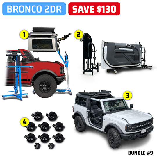 2021 & Up Bronco 4DR/2DR (Hard Top Lift + Door Cart + Hard Top Thumb Screws + FlipTop + Roof Rack) Go Fully Naked Bundles #6, 7, 8, 9