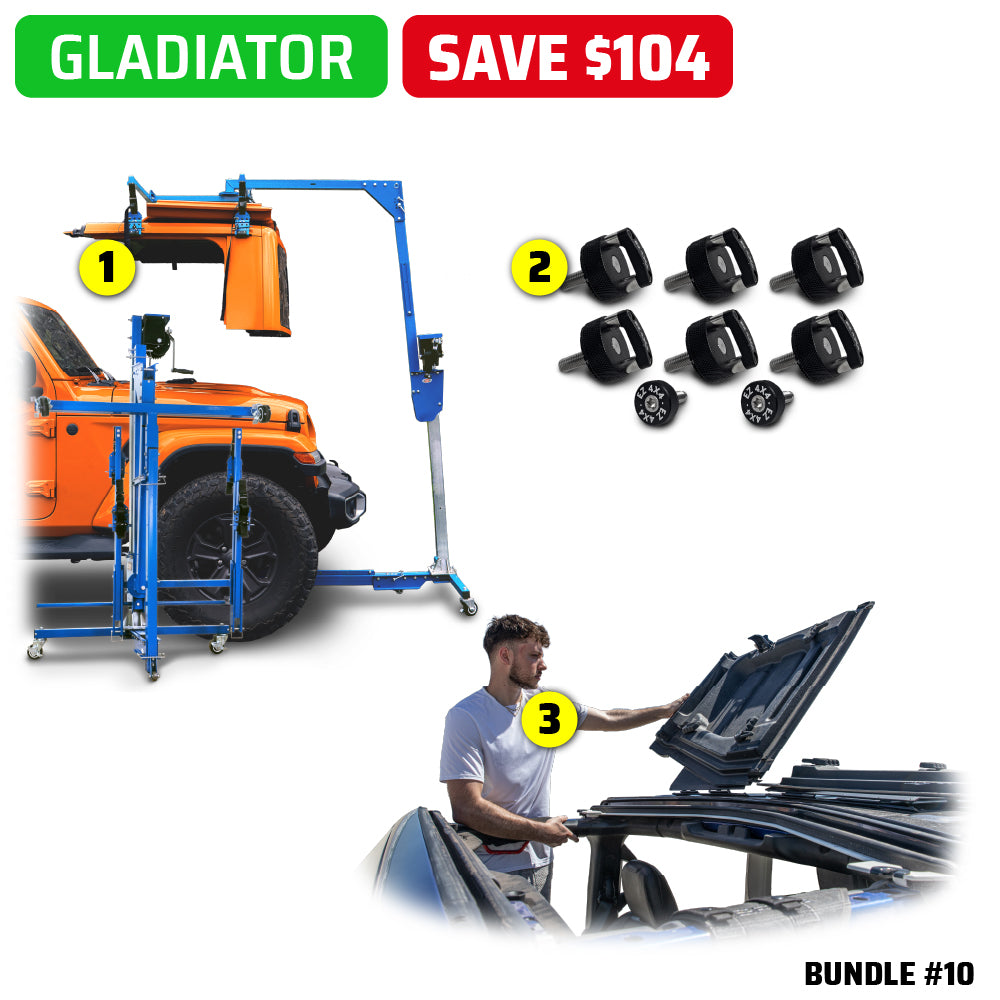 2007 & Up Jeep (Hard Top Lift + Hard Top Thumb Screws + FlipTop) Take Your Top Off Bundles #10, 11, 12, 13, 14