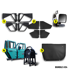 2020 & Up JT 4DR (Phantom Tube Doors + All-Weather Panels + Rectangle Mirrors + Door Cart + Cover) Phantom Tube Door Bundle #24
