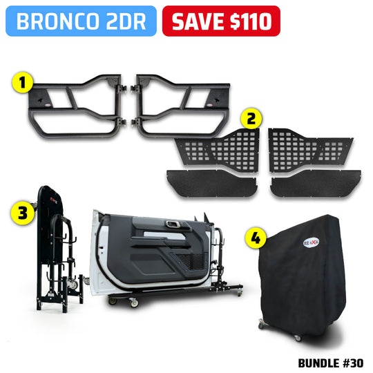 2021 & Up Bronco 4DR/2DR (Alpha Aluminum Tube Doors + MOLLE Panels, Door Cart + Cover) Alpha Door Bundles #29, 30