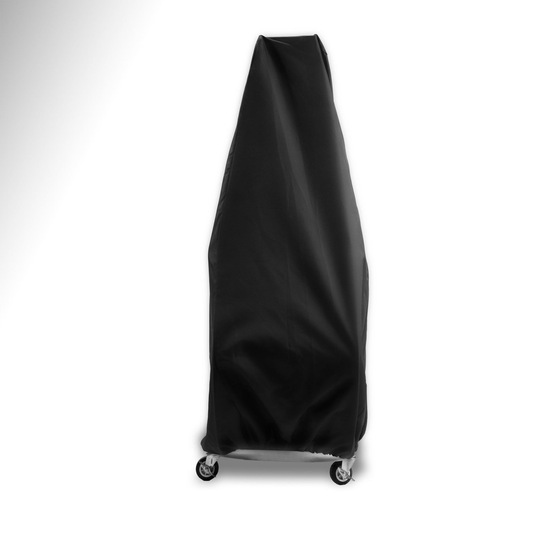 Front angle of black EZ4X4 Door Cart Cover, showing protective, weather-resistant design for secure door storage.