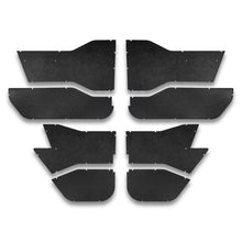 Close-up of front and rear black solid all-weather panels, highlighting durable construction.