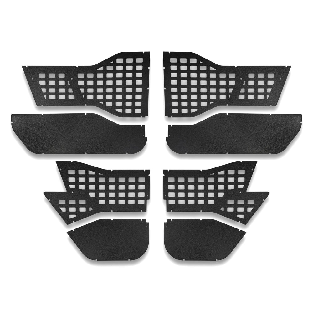 Close-up images of all-weather panels for Alpha tube doors, showcasing durable materials and weather-resistant protection.