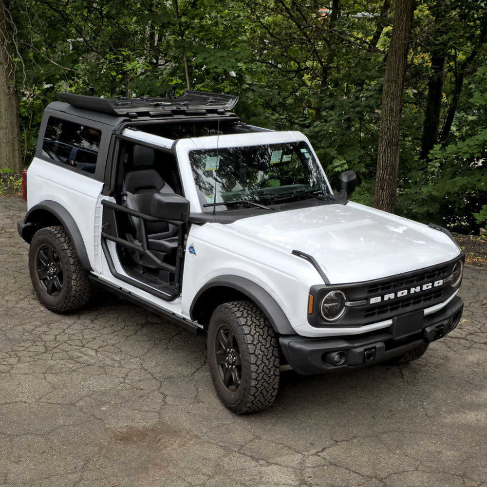 White 2-door Ford Bronco