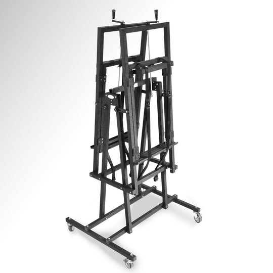 EZ4X4 Door Lift folded up for compact storage, showing space-saving design for secure vehicle door organization.