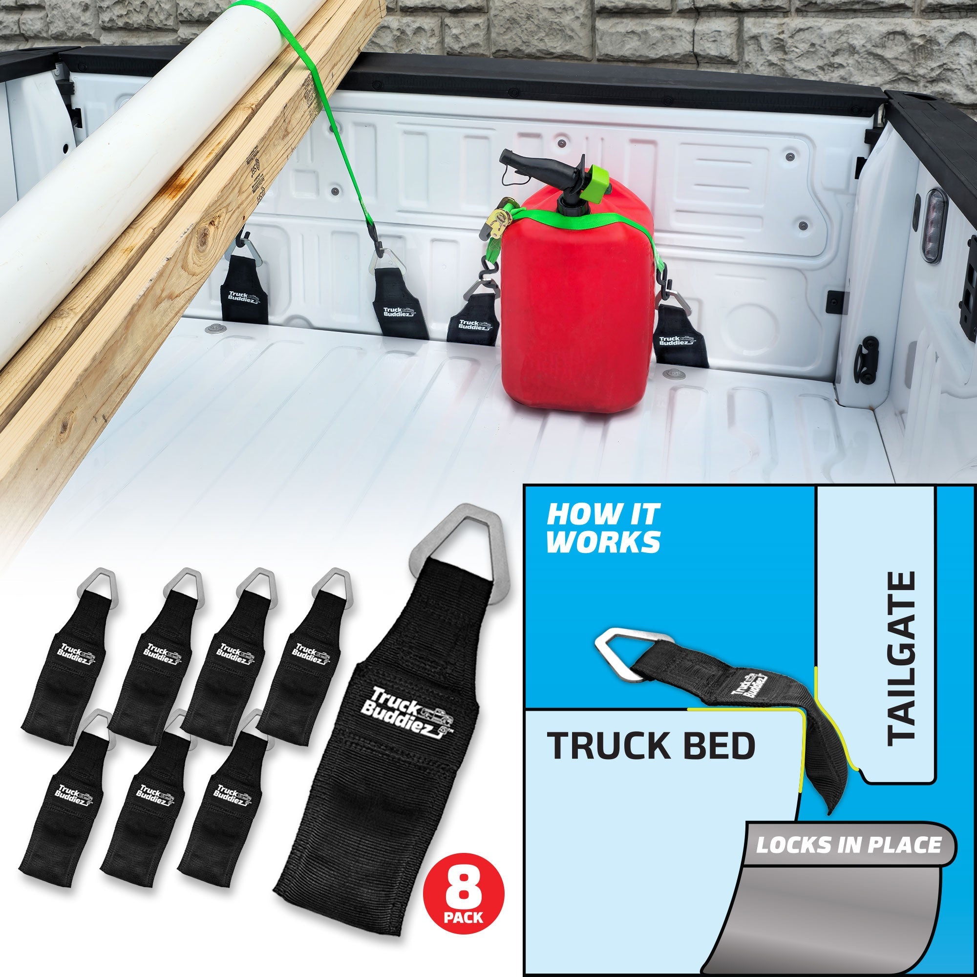 Truck Buddiez Tailgate Tie-Down Anchors | Universal Fit | EZ4X4