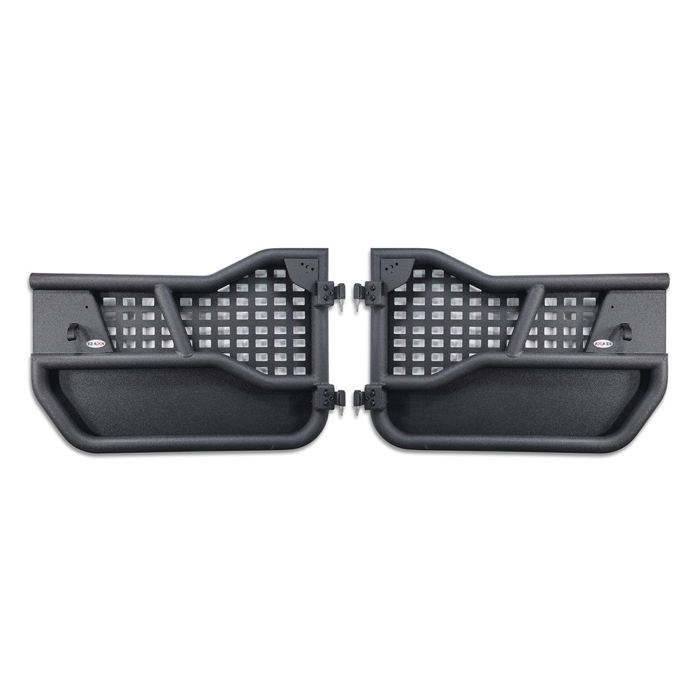 Close-up of all-weather panels on Alpha tube doors for Bronco, showing durable build and weather-resistant protection.