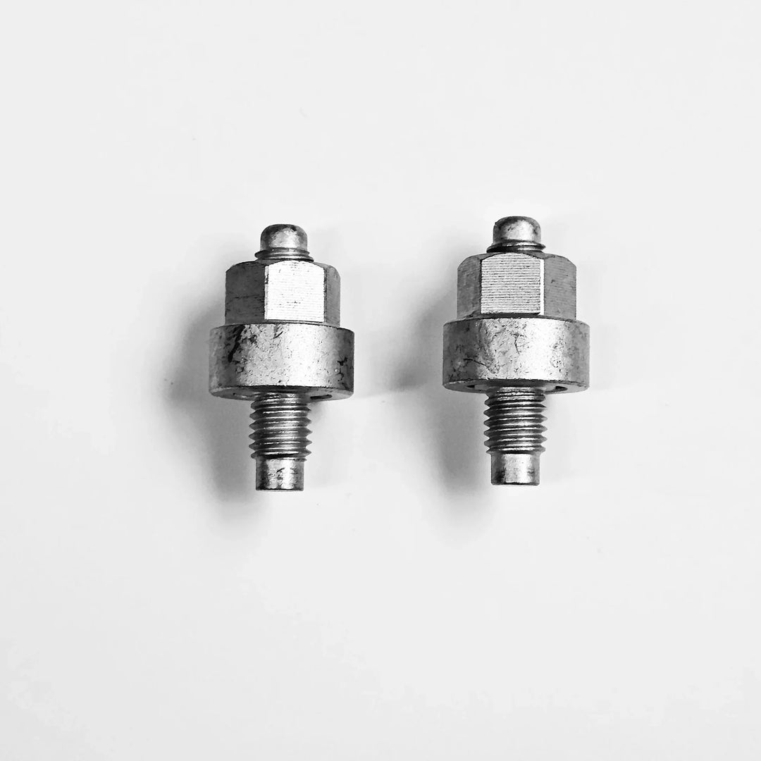 Set of 2 EZ4x4 stainless door alignment pins and nuts for Ford Bronco, shown on white background.