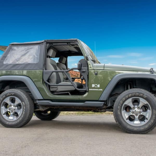1997–2006 TJ-LJ 2DR (Razor Aluminum Tube Doors + Rectangle Mirrors + Door Cart + Cover) Razor Door Bundle #23