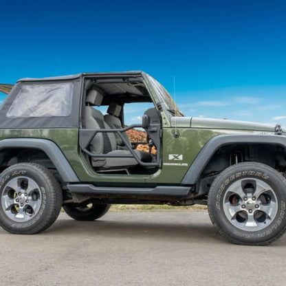 1997–2006 TJ-LJ 2DR (Razor Aluminum Tube Doors + Rectangle Mirrors + Door Cart + Cover) Razor Door Bundle #23