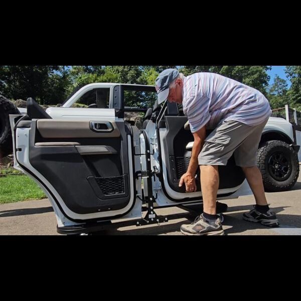 EZ4X4 Bronco Aluminum 4 Door Folding Rolling Door Cart, Storage Door Rack Holder Stand