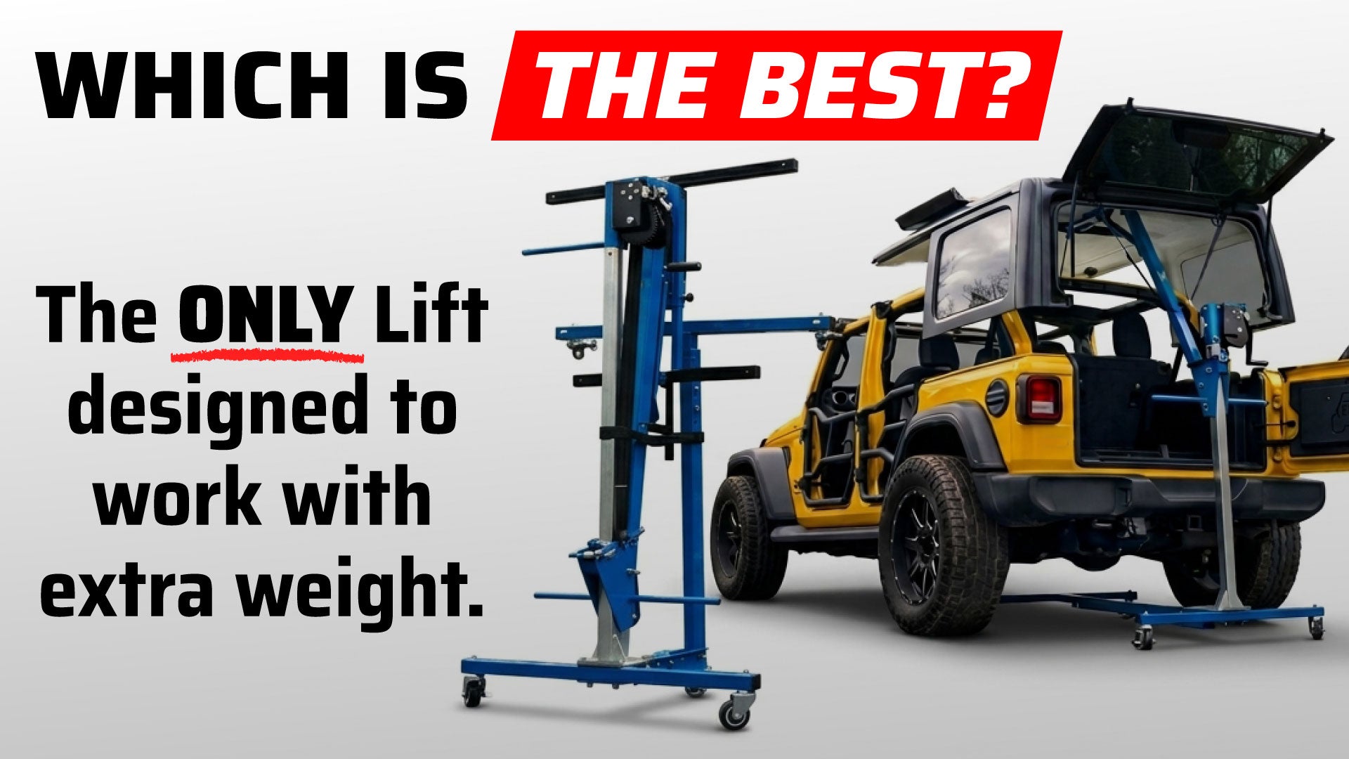 Video comparing EZ4X4 Hard Top Lift Remover with two other popular brands.